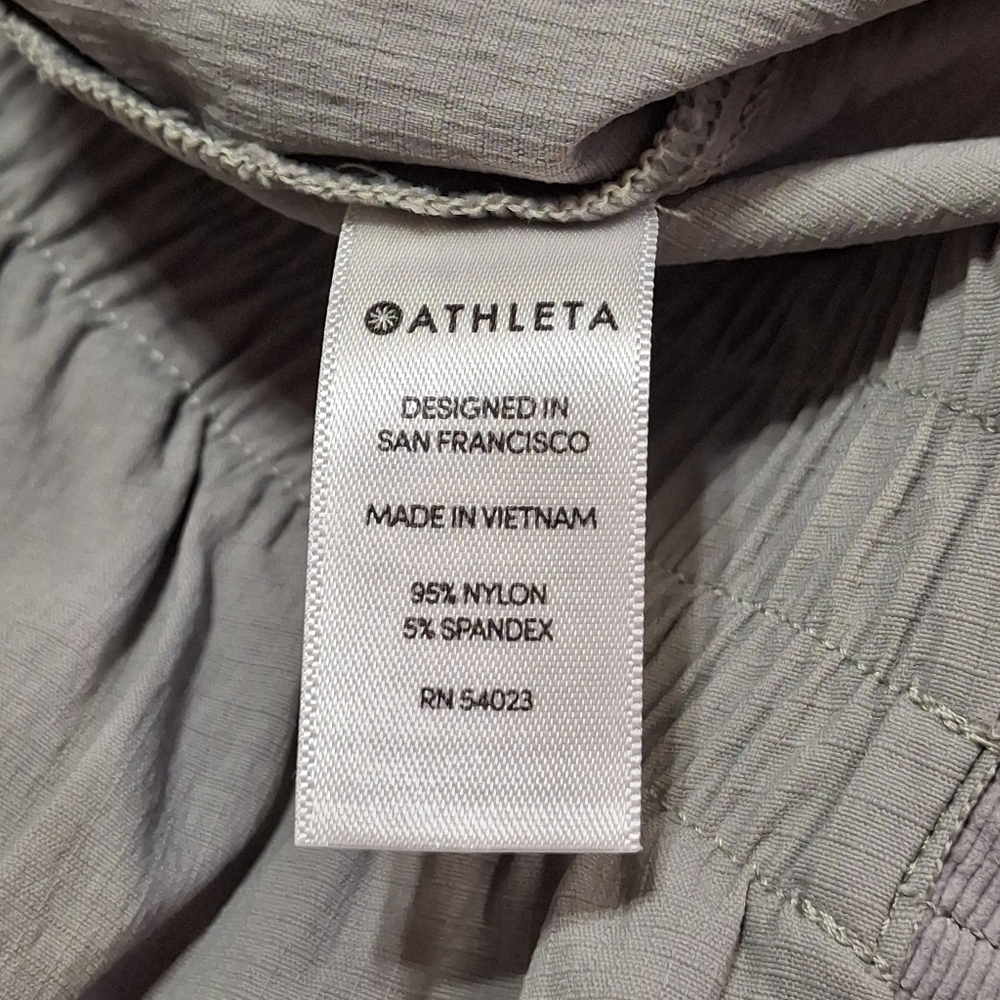 Athleta Mod Trekkie Crop Pants 291743-01 Gray Nylon Zipper Ankle Women Size 8 - Picture 9 of 16